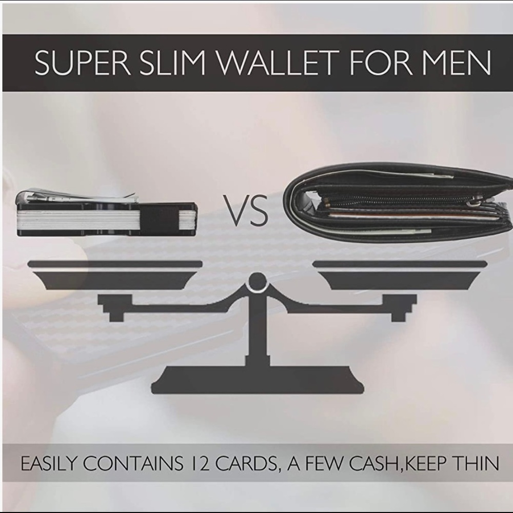 Brand New Forged Carbon Lightweight Tactical Minimalist Wallet for Men - Picture 2 of 6